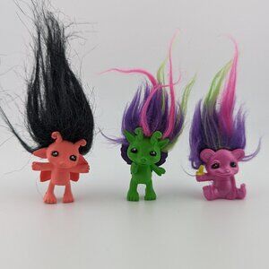 Lot of 3 Zelfs Troll Dolls Moose Toys Pencil Topper Bundle